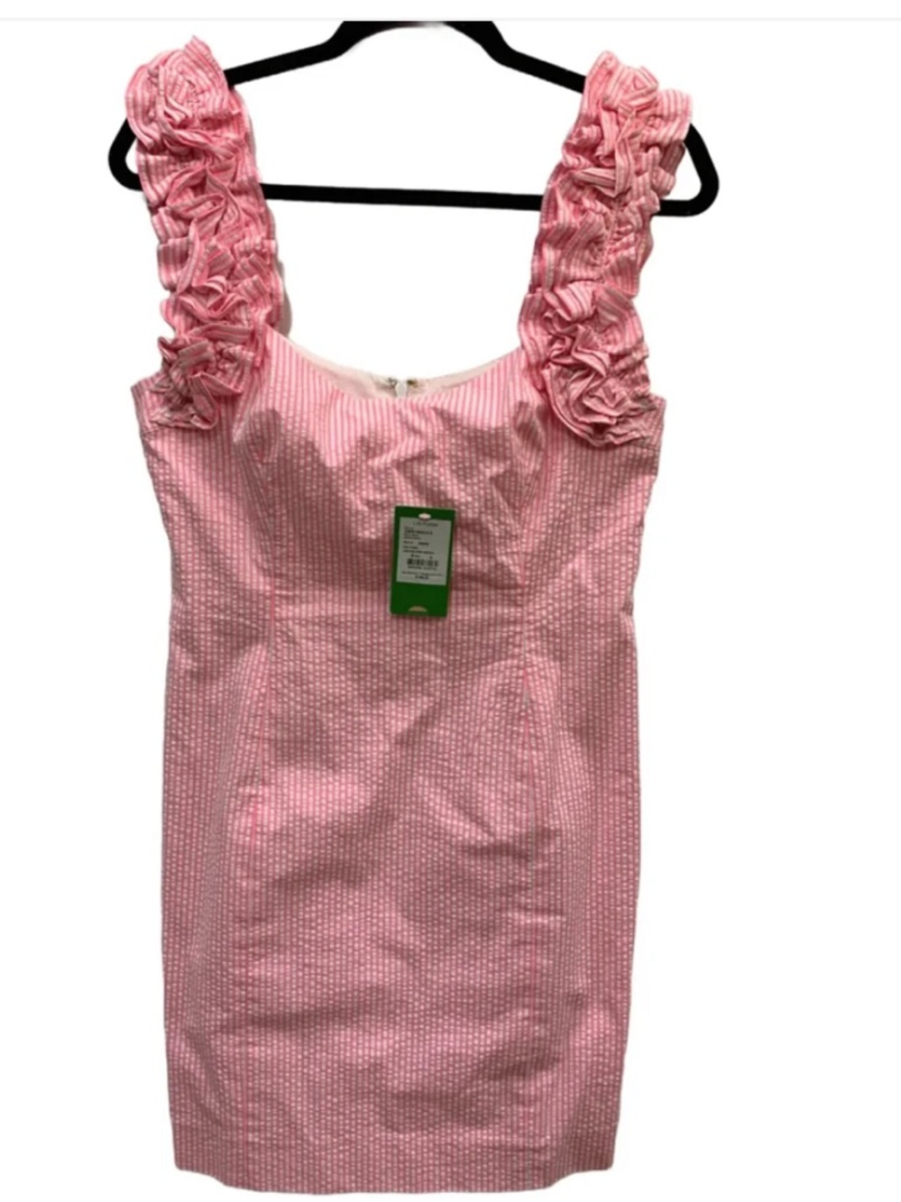 Ew NWT LILLY PULITZER stubbing pink Ruffled Strap Women's sun dress